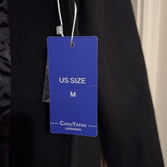 NWT Men's Classic Notched Collar Double Breasted Wool Blend Pea Coat - Picture 7 of 7